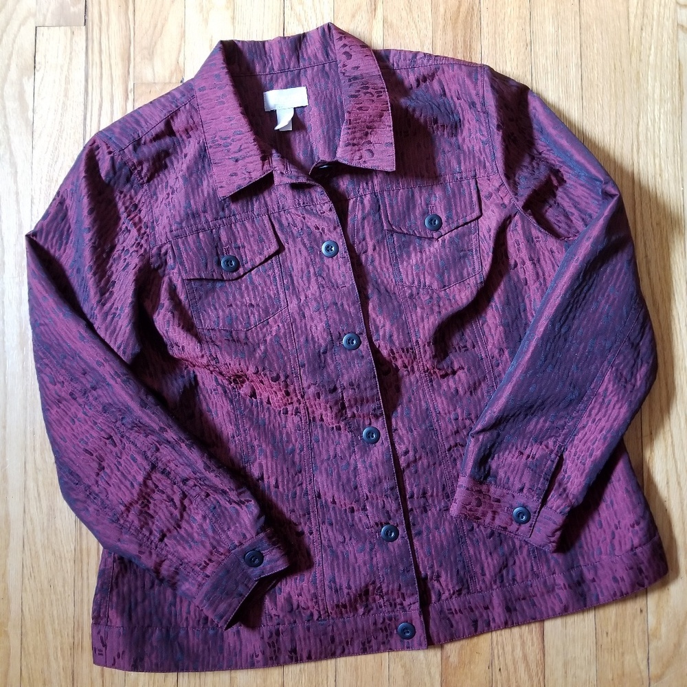 Chico's Jacket Red Black XL